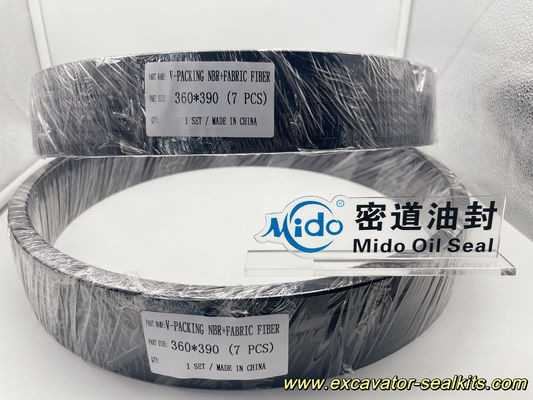 Bộ phớt V-Packing NBR+FABRIC FIBER cho Máy xúc